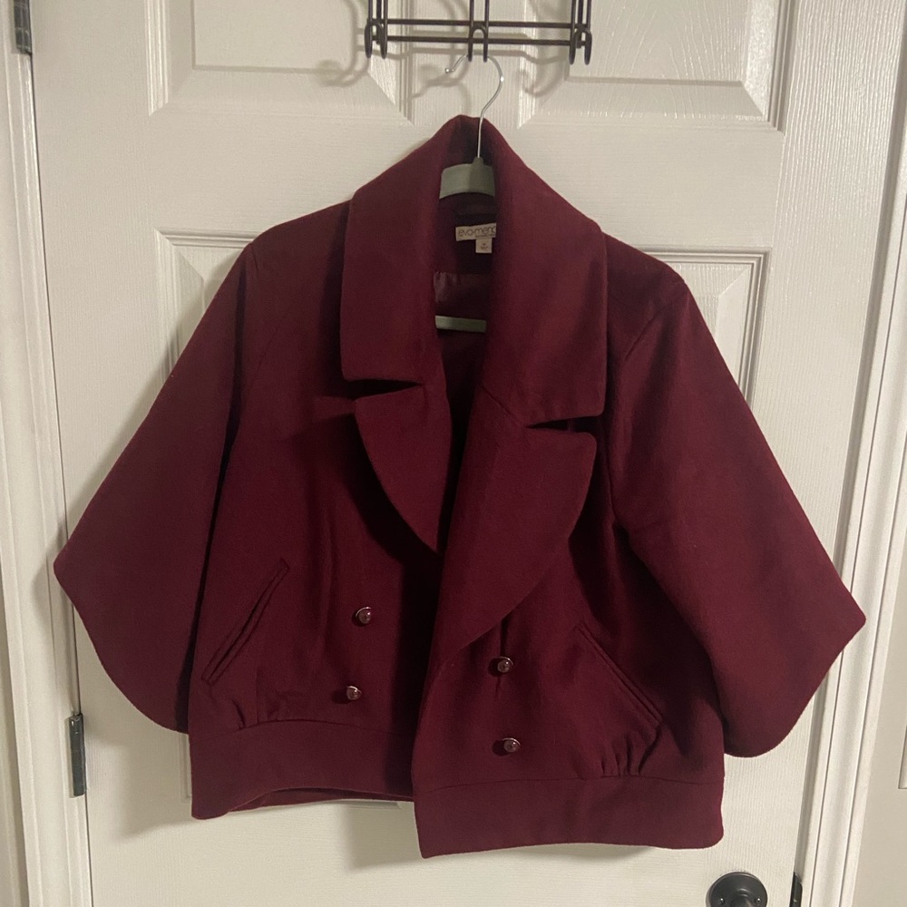 Unique statement coat. (Cranberry) size medium